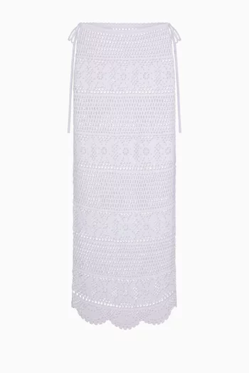 Swim Cover-up Crochet Long Skirt