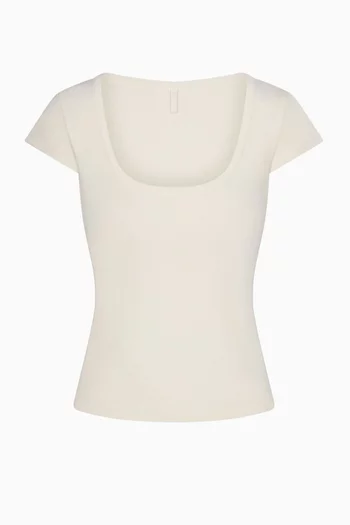 Refined Knit Scoop Neck T-shirt