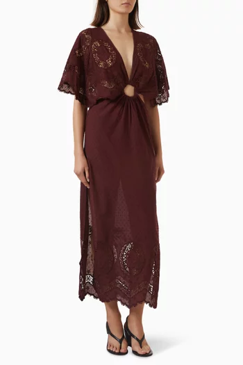 Paradise Maxi Dress in Eyelet Cotton