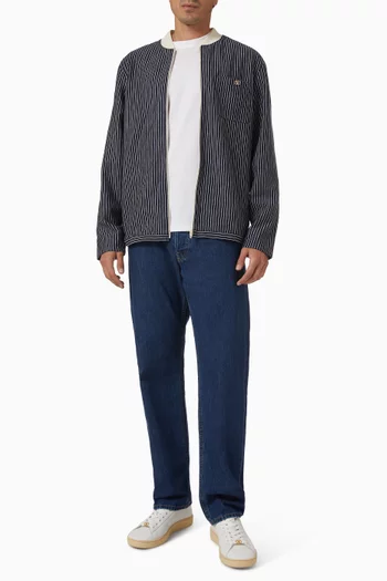 Striped Logo Jacket in Viscose-blend