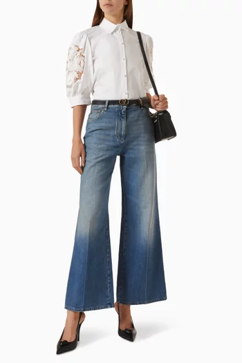 Macramé Shirt in Cotton Poplin