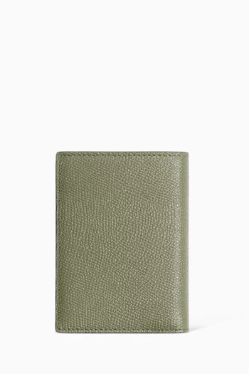VLogo Signature Card Holder in Grainy Calfskin
