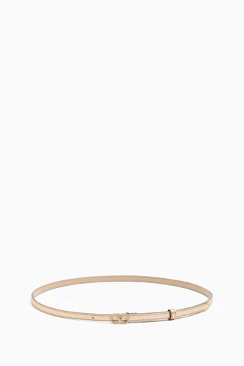 VLogo Signature Belt in Laminated Calfskin