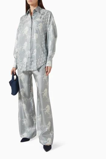 Horse-print Shirt in Silk