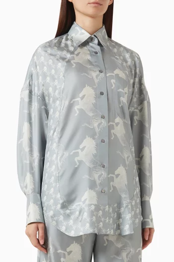 Horse-print Shirt in Silk