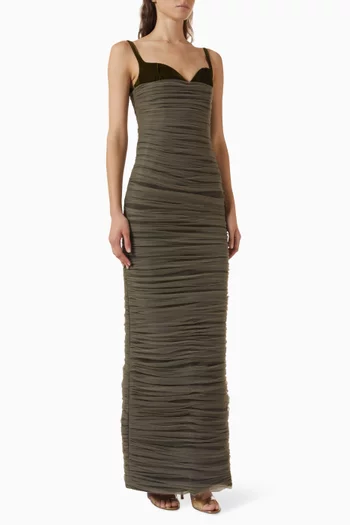 Clavel Ruched Maxi Dress