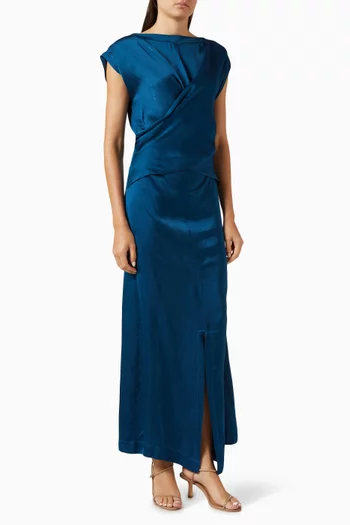 Draped Slit Dress