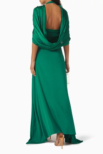 Micro-Pleated Maxi Dress