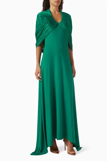 Micro-Pleated Maxi Dress