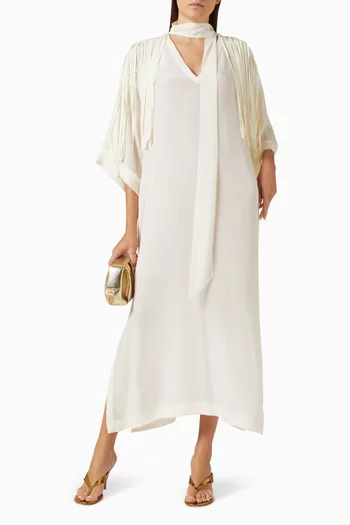 Cord-detail Slit Kaftan