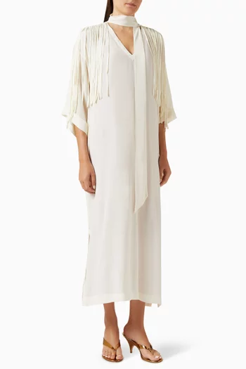 Cord-detail Slit Kaftan