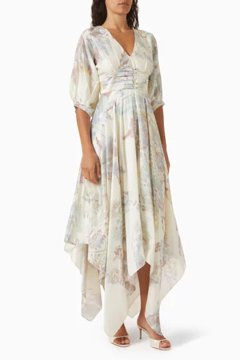 Pleated Dress in Crepe