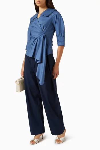 Vittoria Wrap Shirt in Cotton-poplin