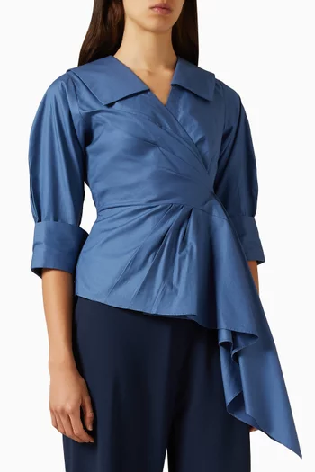 Vittoria Wrap Shirt in Cotton-poplin