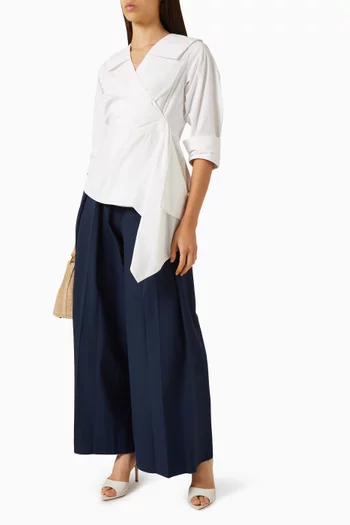 Vittoria Wrap Shirt in Cotton-poplin