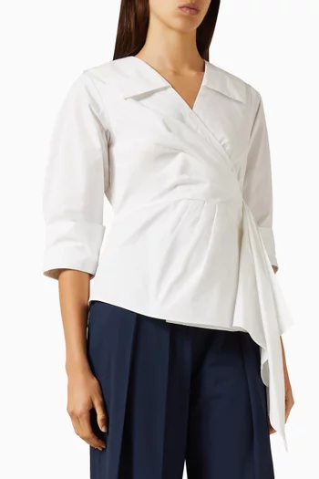 Vittoria Wrap Shirt in Cotton-poplin