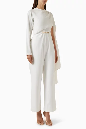 Amara Cape Jumpsuit in Crepe