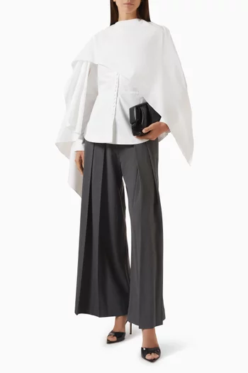 Natalina Cape Shirt in Cotton-poplin