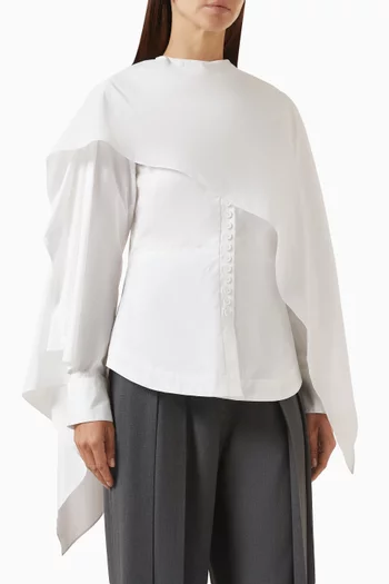 Natalina Cape Shirt in Cotton-poplin