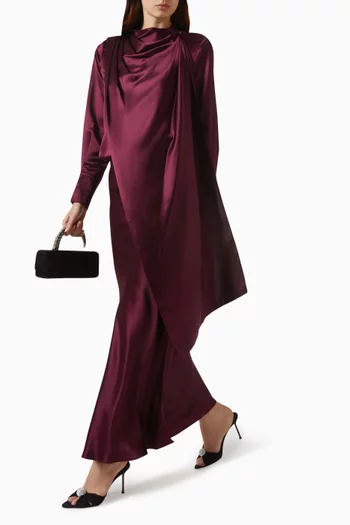 Avery Draped Top & Skirt Set in Naia™ Satin
