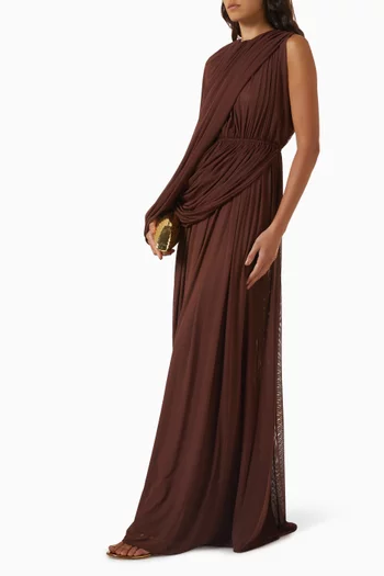 Elora Draped Gown in Stretch-jersey
