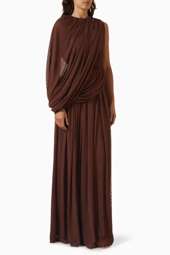 Elora Draped Gown in Stretch-jersey