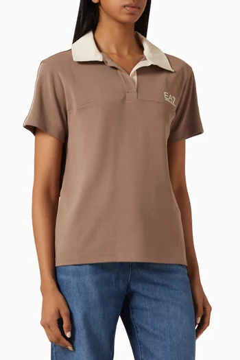 EA7 Contrast-collar Polo Shirt