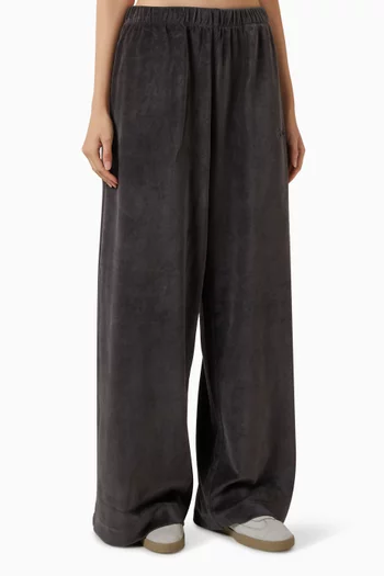 Wide-leg Sweatpants in Velour