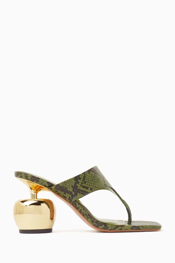 Naomi Snakeskin 85 Mule Sandals in Vegan Leather