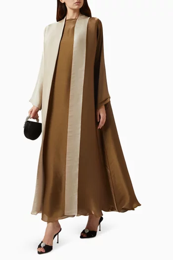 Two-tone 3-piece Abaya Set in Silk Organza