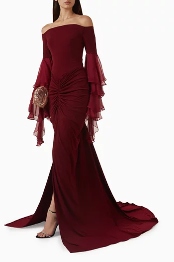 Yelena Off-shoulder Gown in Jersey