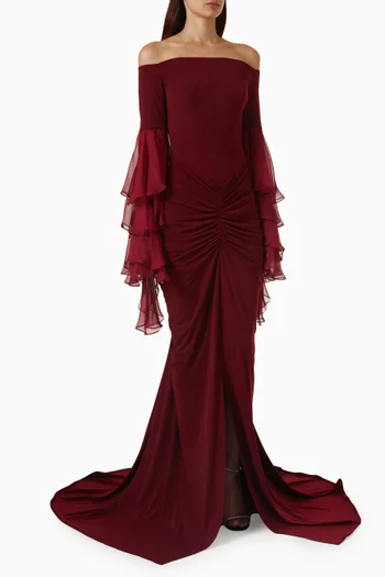 Yelena Off-shoulder Gown in Jersey