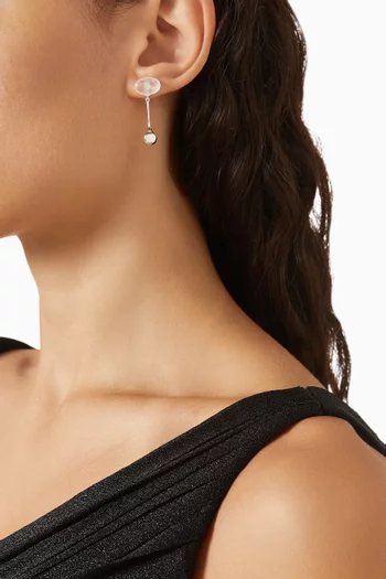 Datura Jade Drop Earrings in Sterling Silver