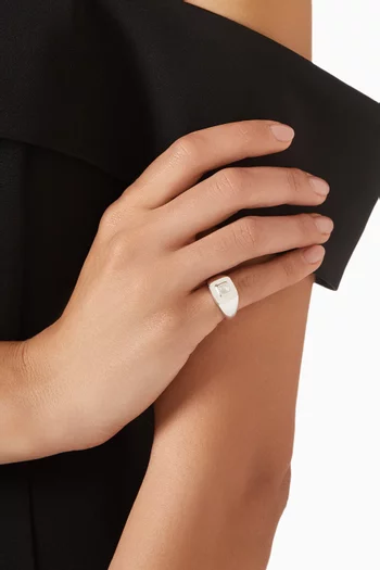 Datura Jade Signet Ring in Sterling Silver