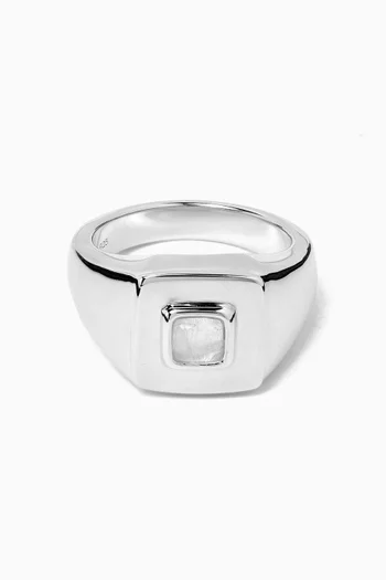 Datura Jade Signet Ring in Sterling Silver
