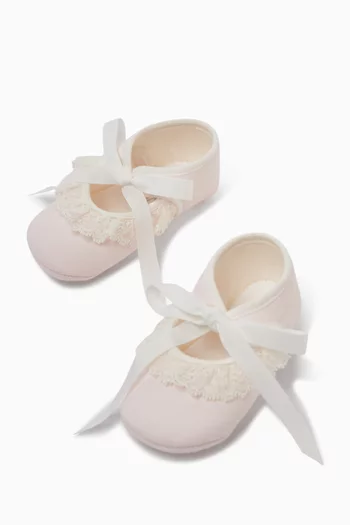 Woven Bow Newborn Shoes