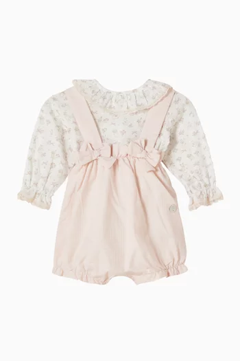 Dungarees & Blouse Set in Cotton