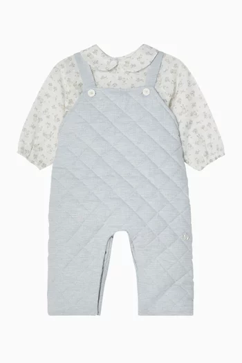 Woven Blouse & Overall Set