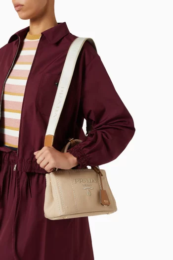 Mini Jardinière Top-handle Bag in Cotton-canvas