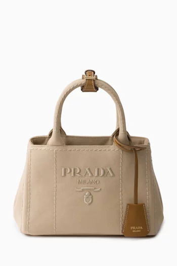 Mini Jardinière Top-handle Bag in Cotton-canvas