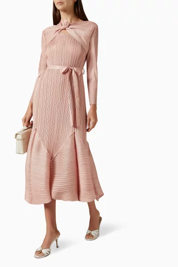 Rose Applique Belted Dress