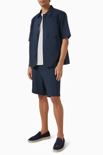 Textured Short-sleeve Overshirt in Nylon