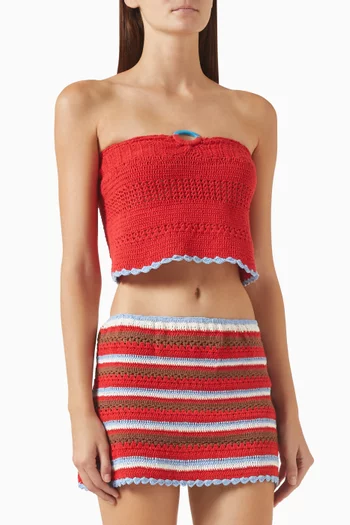 Cora Cropped Top in Crochet-Cotton