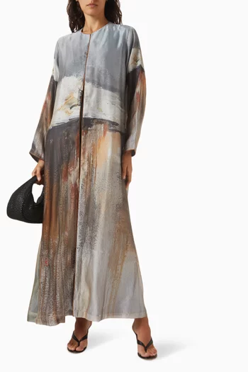 Printed Abaya in Silk