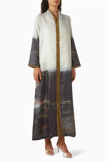 Printed Abaya in Organza