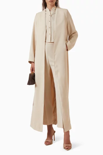 Contrast-trim Abaya