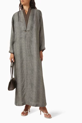 Buttoned Abaya in Organza
