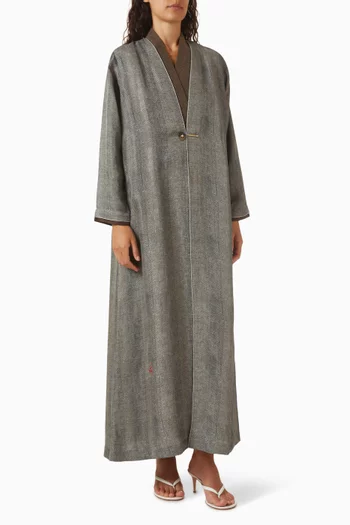 Buttoned Abaya in Organza
