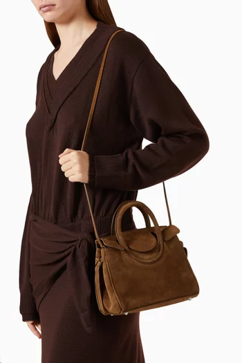 Mini Maude Carryall Tote Bag in Suede