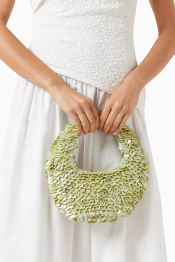 Reef Pearl-embellished Top-handle Bag